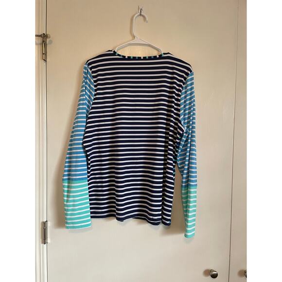 Lands' End Sunshade UPF 50 Long Sleeve Rash Gaurd  swim top athleisure XL 18 - Picture 2 of 8